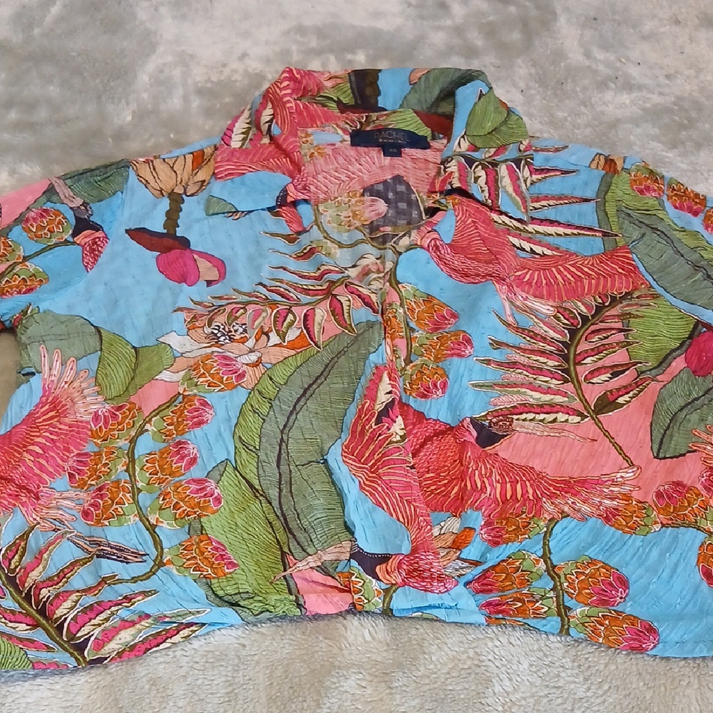 RACHEL Rachel Roy Multicolor Leaf Print Jacket